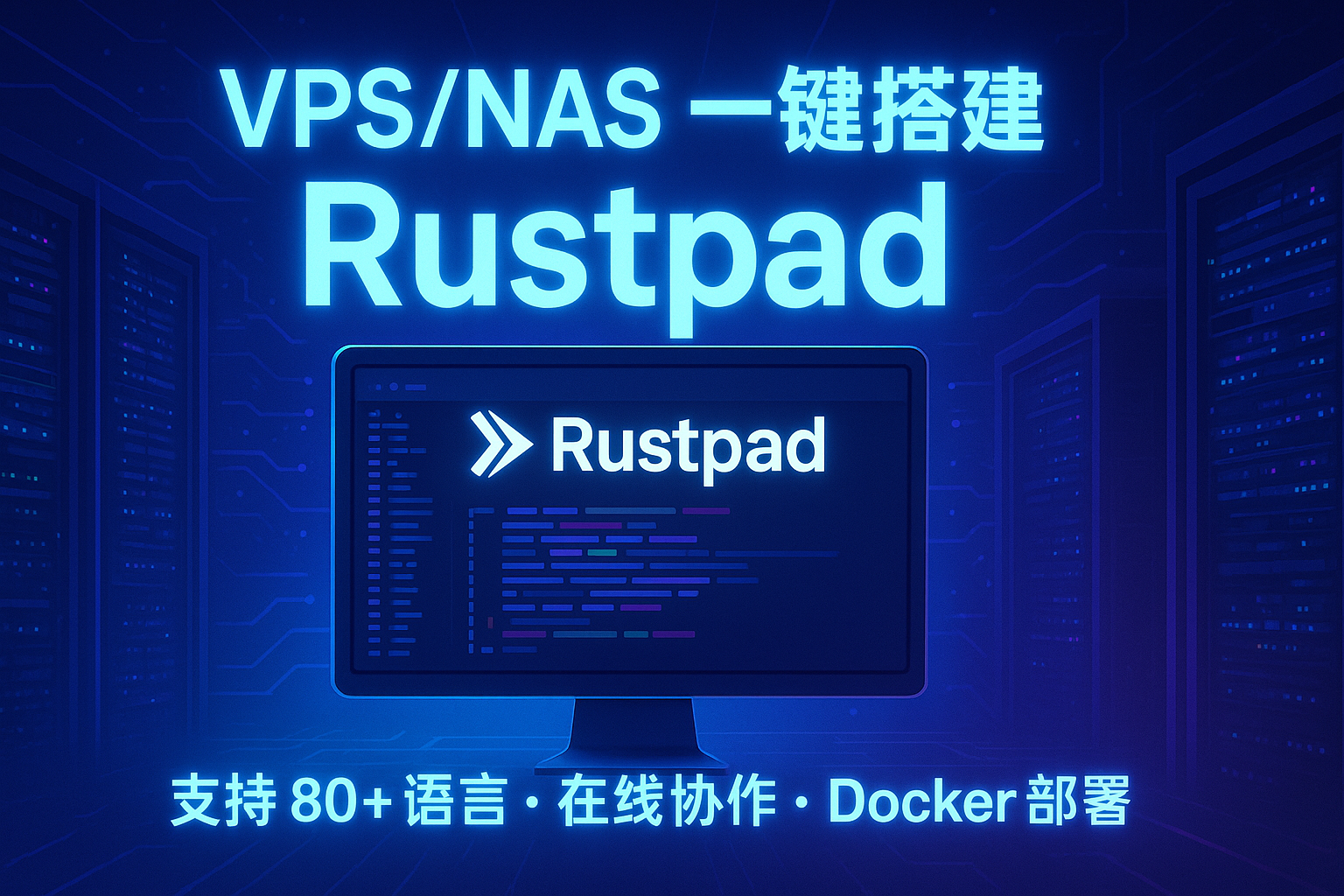 在VPS或者飞牛云NAS上用Docker搭建一个支持80+语言的在线代码协作工具Rustpad